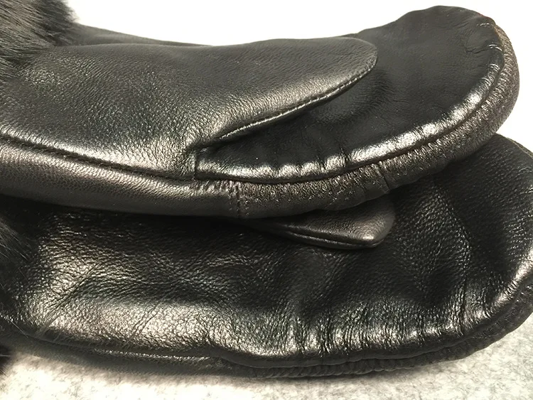 High Quality Women Sheepskin Gloves Genuine Leather Glove Women For Male Winter Mittens Outdoor skiing Warm Thermal Gloves
