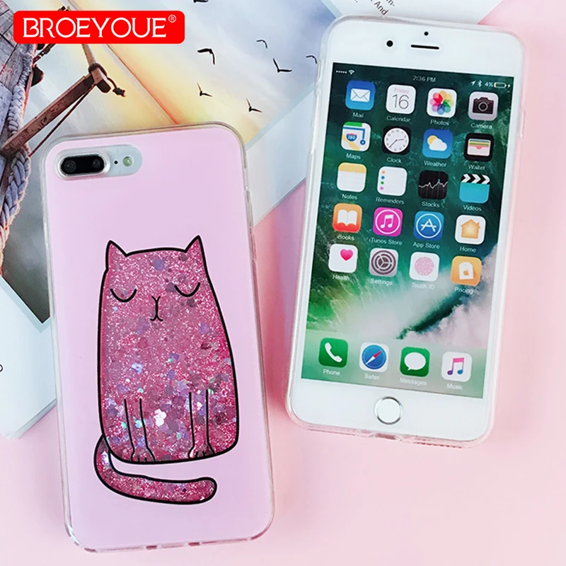 Чехол для iPhone 6 S 7 9 плюс зыбучие пески Блестящий Жидкий чехол прозрачный ТПУ
