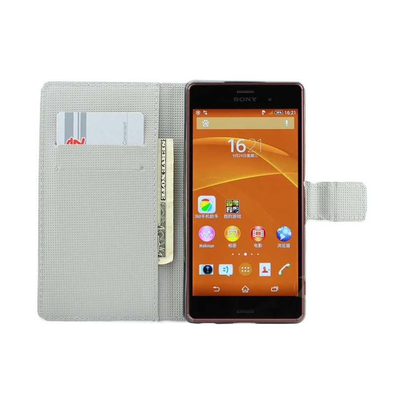 Кожаный мягкий чехол бумажник с откидной крышкой для SONY Xperia L E1 E3 E4 E4G M2 M4 M5 AQUA XZ X