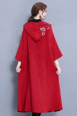 Freeship thin red hoodie cape bowknot printing flower hooded long blend three quarter sleeve |