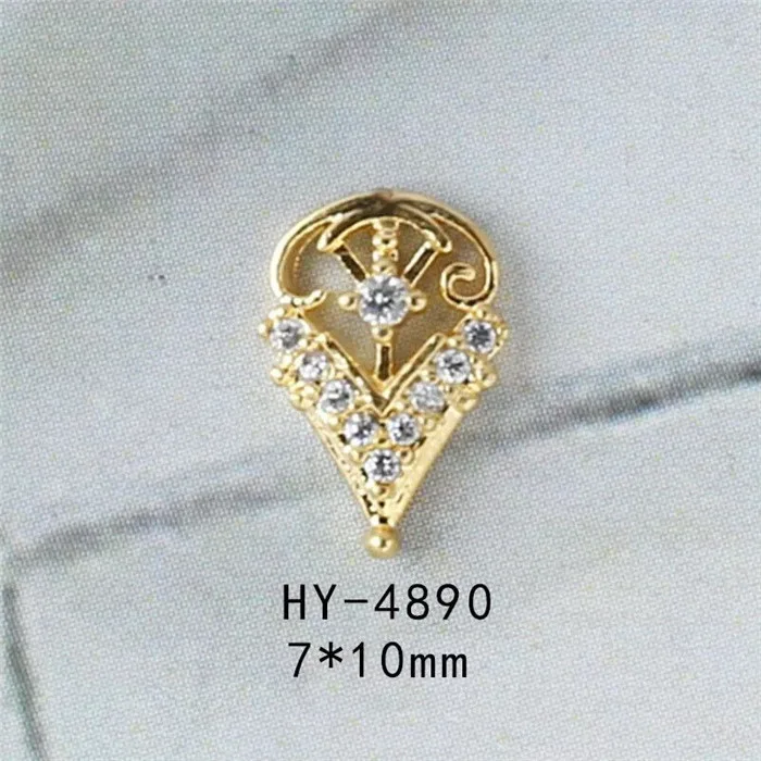 4890 20 шт./упак. класса люкс с подвесками из сплава циркония Золотой классический хрустальный 3D нейл-арта украшения для маникюра дизайн ювелирные изделия аксессуары - Цвет: 4890