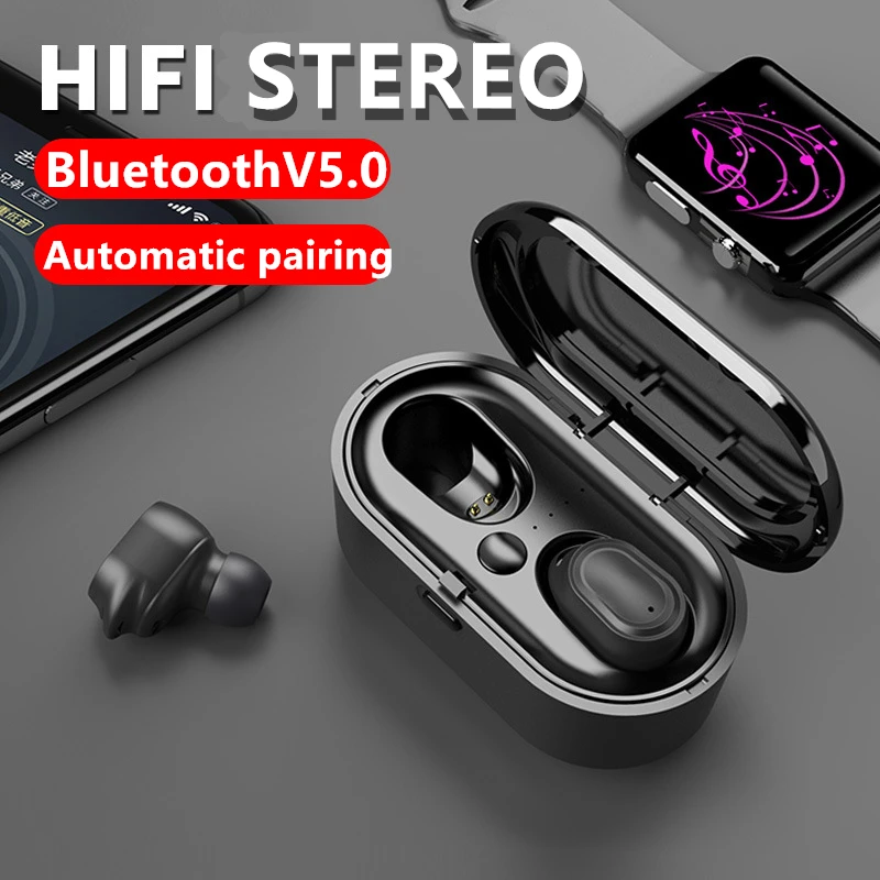 GIAUSA HBQ-Q32 TWS BT-5.0+ EDR Беспроводные наушники стерео Спорт IPX5 Earbus для IOS/Android телефон 2,4 ГГц 1500/2600 мАч