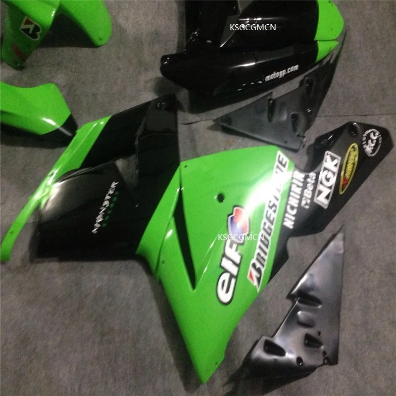 Инъекции зелено-черные Обтекатели для KAWASAKI NINJA ZX10R 04-05 ZX 10R 04 05 ZX10 R 2004 2005 мотоцикл обтекатель комплекты ZX 10R
