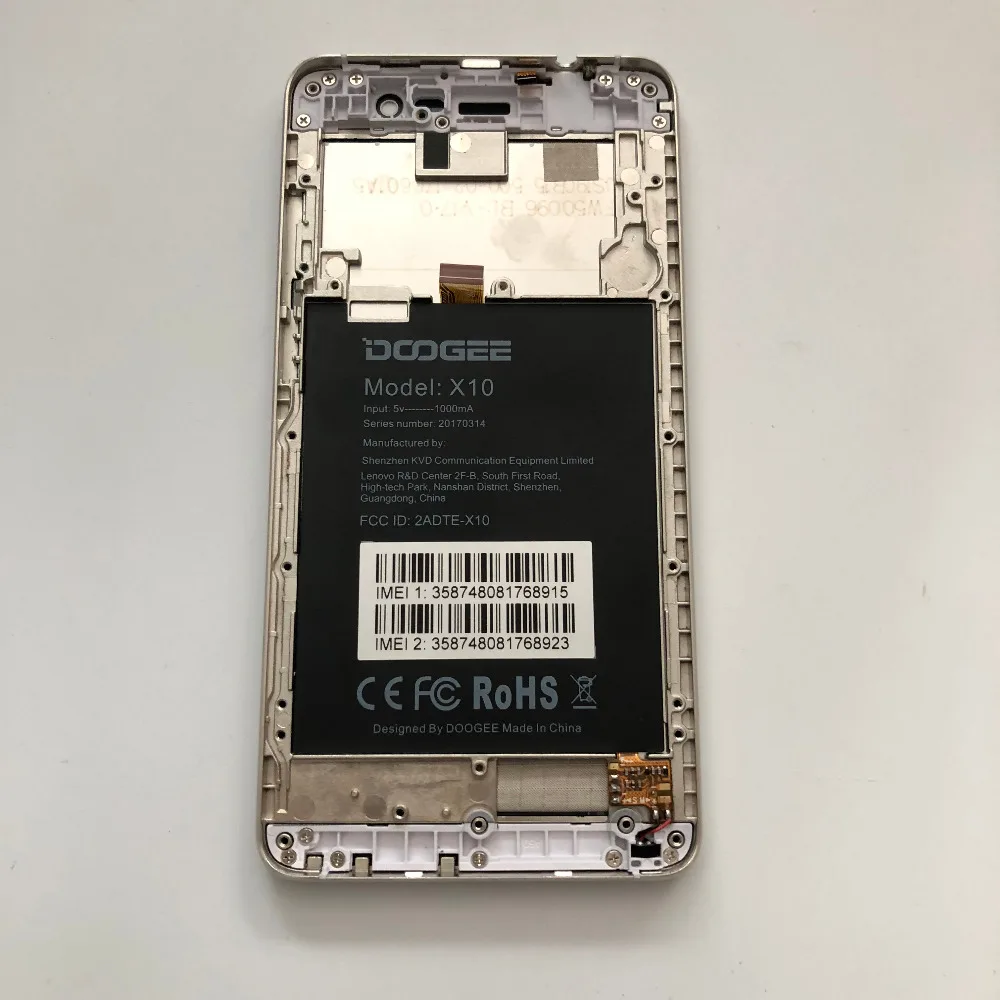 Б/у ЖК экран + сенсорный рамка для Doogee X10 MTK6570 двухъядерный 5 0 дюйма 854x480|Экраны