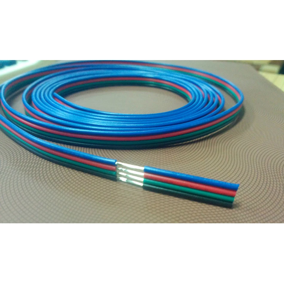 1м 10м 20AWG ПВХ изолированная медная проволока 4-х контактный RGB-кабель для обогревателя LED Электрический Свободный выбор количества метров.