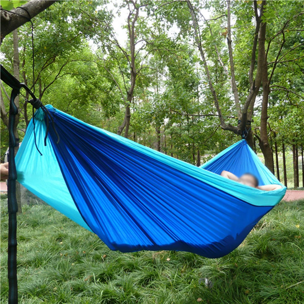 

With 2 Rope Adult Outdoor Camping Hammock Lightweight Backpacking Travel Survival Hunting Sleeping Bed Single Double Hammock