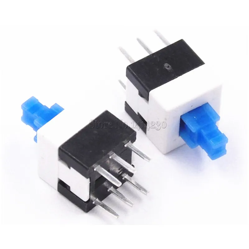 

10PCS NEW 8 * 8 latching switch Button switch double row self-locking 6 feet