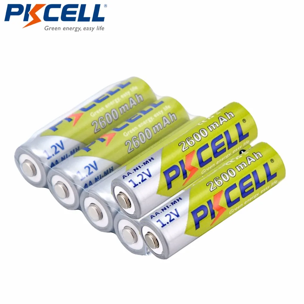 PKCELL 12 шт. Ni-MH AA батареи 2A 1,2 в 2600 мАч NiMH AA перезаряжаемый аккумулятор для цифровой камеры MP3/MP4 плеер