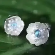 Серьги-гвоздики с натуральным лунным камнем, Серебро s925, натуральный синий цвет, 4*4 мм, женские Серьги с драгоценными камнями и свежими цветами, вечерние ювелирные изделия