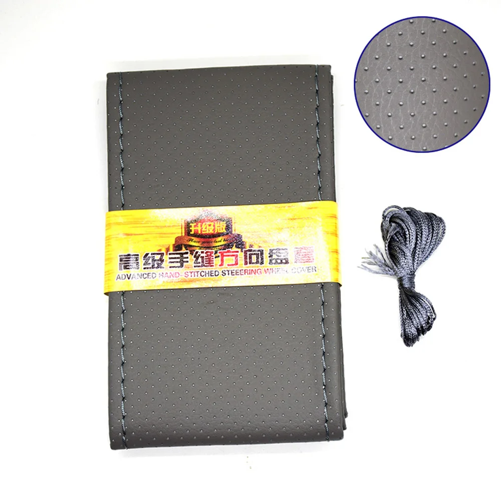 CNIKESIN 1PCS Car Universal DIY Steering Wheel Hubs Cover Needles and Thread Artificial leather styling | Автомобили и мотоциклы