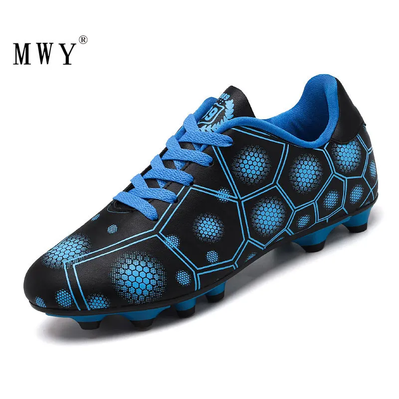 Blue MWY/футбольная обувь; мужские футбольные бутсы; спортивные кроссовки для тренировок; высокое качество; футбольная обувь с шипами; Zapatos De Futbol - Цвет: Blue