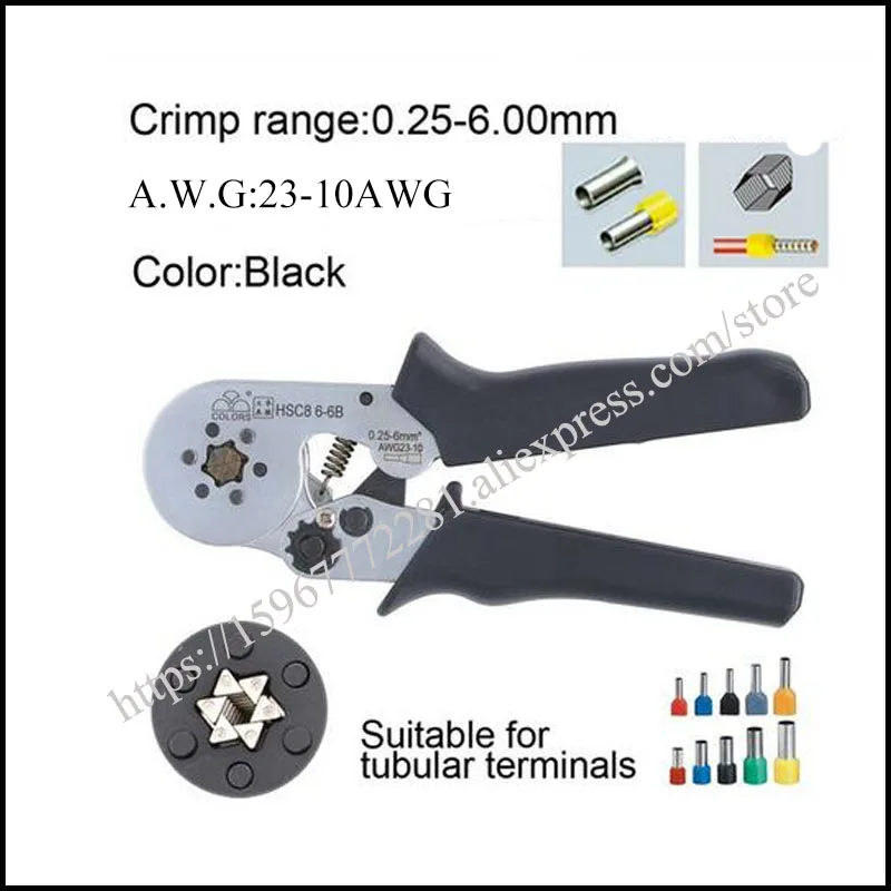 

FASEN tool HSC8 6-6B mini self-adjustable crimping plier 23-10AWG crimping capacity 0.25-6mm2 special pliers with casing type