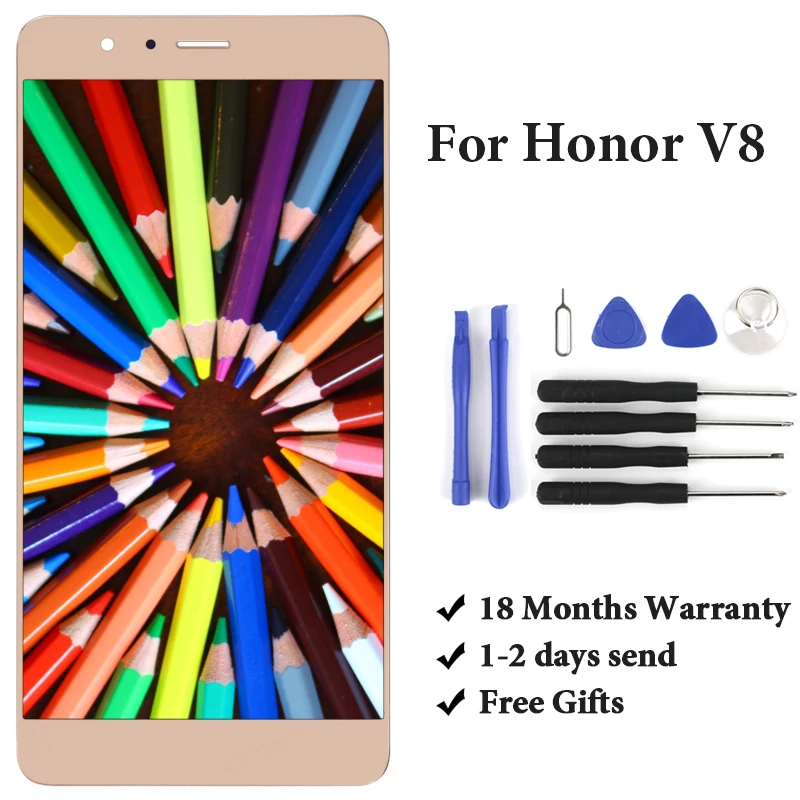 Для Huawei Honor V8 KNT AL10 FHD S 32 Гб ЖК экран UL10 TL00 дисплей дигитайзер сборка телефон