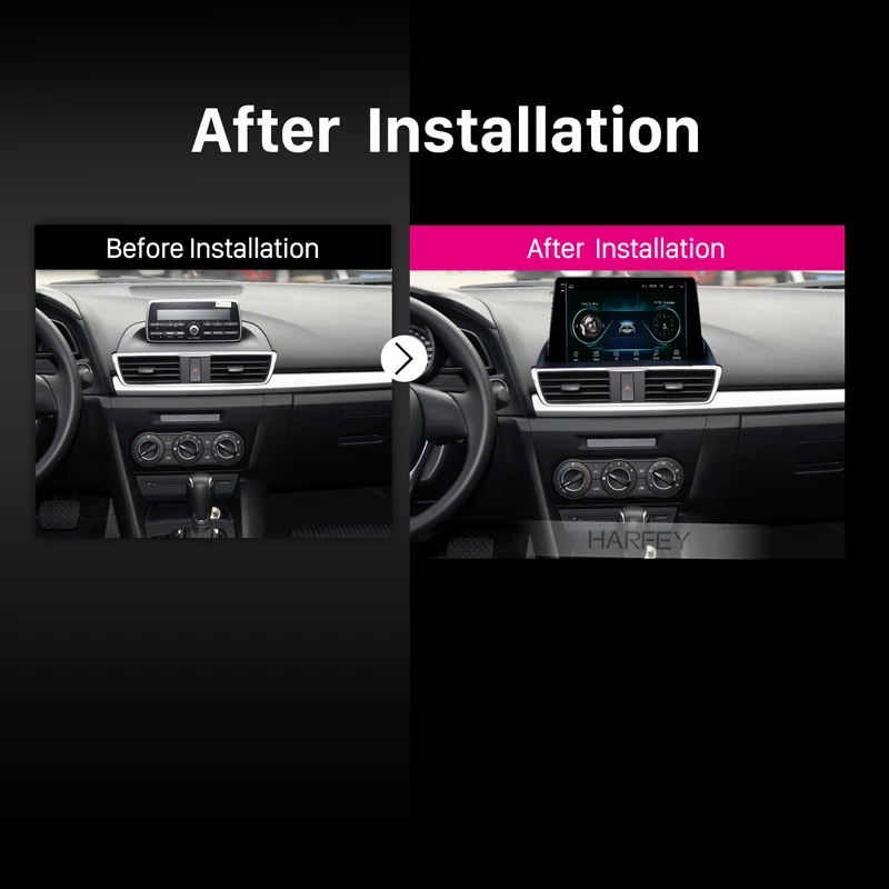 

Harfey, 9 Android 9,1, GPS, Wi-Fi, Mirror Link, Mazda 3 Axela 2013, 2014-2018, SWC, DVR, OBD