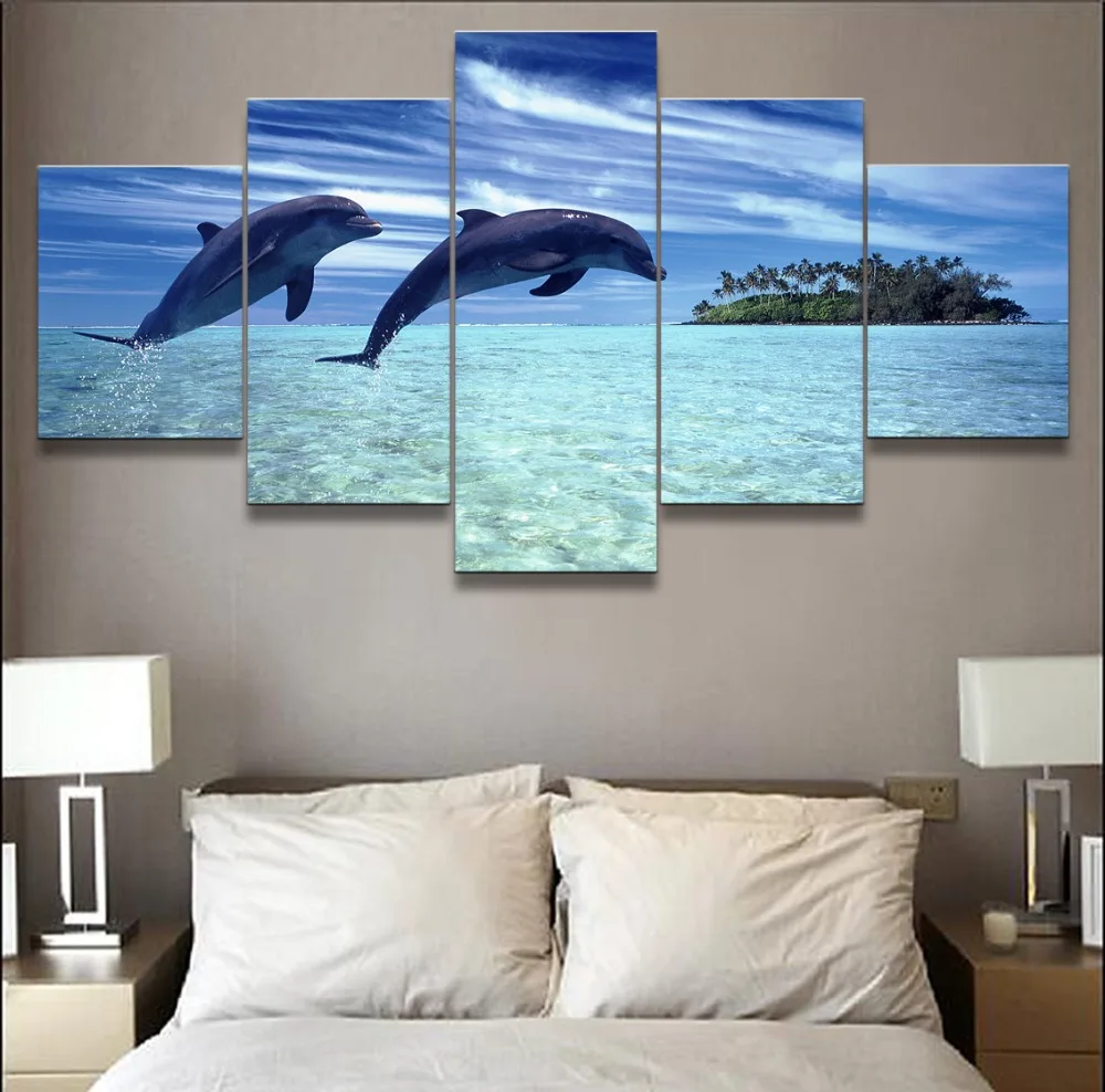 Стены Книги по искусству холст HD печать плакатов Гостиная Home Decor 5 шт. Красивый