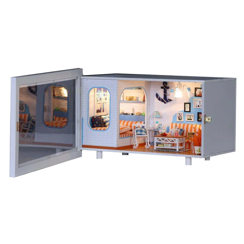 Миниатюрный Приморский дом модель домашнего декора деревянный кукольный домик