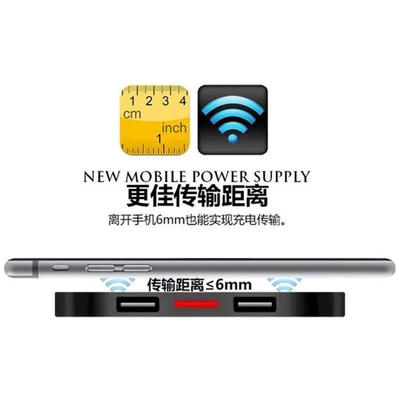 Черный классический 2USB Qi Беспроводное зарядное устройство передатчик зарядного