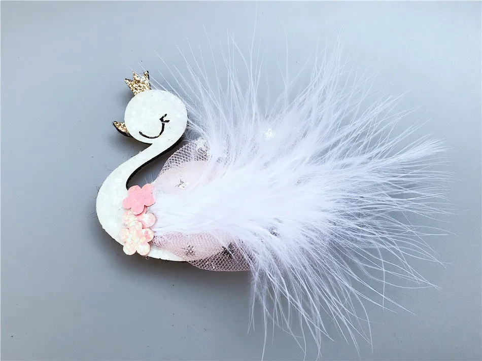 Розничная продажа 1 шт. модные милые блестящие заколки для волос в виде лебедя с