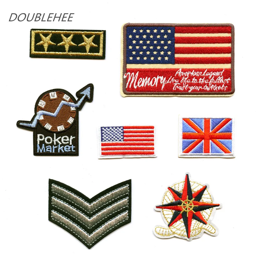 DOUBLEHEE флаг 3 звезды VVV патч вышитые железные на патчи Вышивка пришить DIY пальто