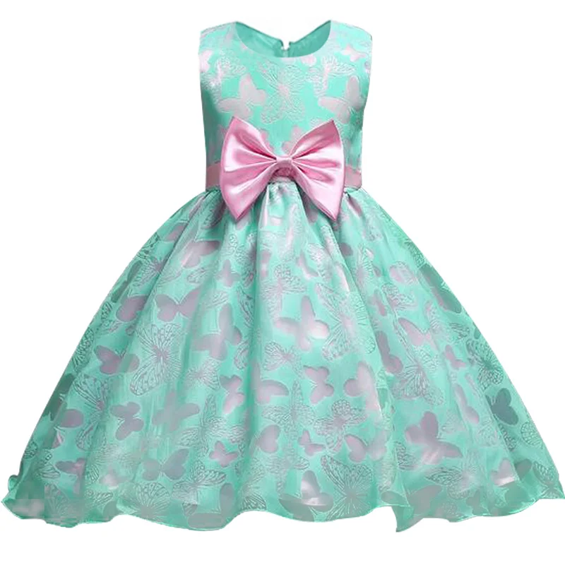 2018 NEW style Summer baby girl butterfly flower dress for wedding girls party with bow clothi | Детская одежда и обувь