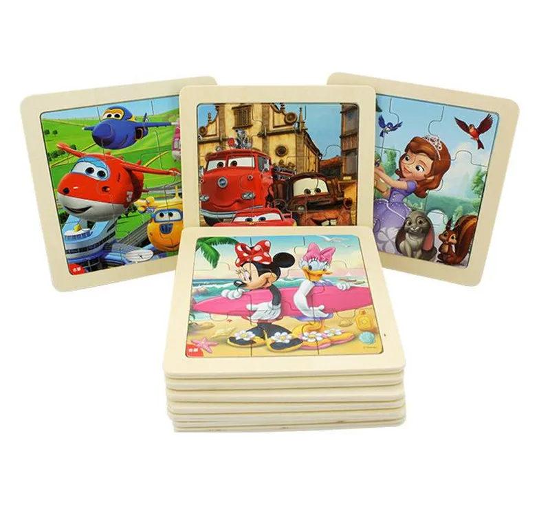 Disney Холодное сердце Эльза и Анна Принцесса София Первый пазл 9/16 из мультфильма «Холодное сердце деревянная детская игрушка для раннего развития для мальчиков и для девочек подарок на день рождения