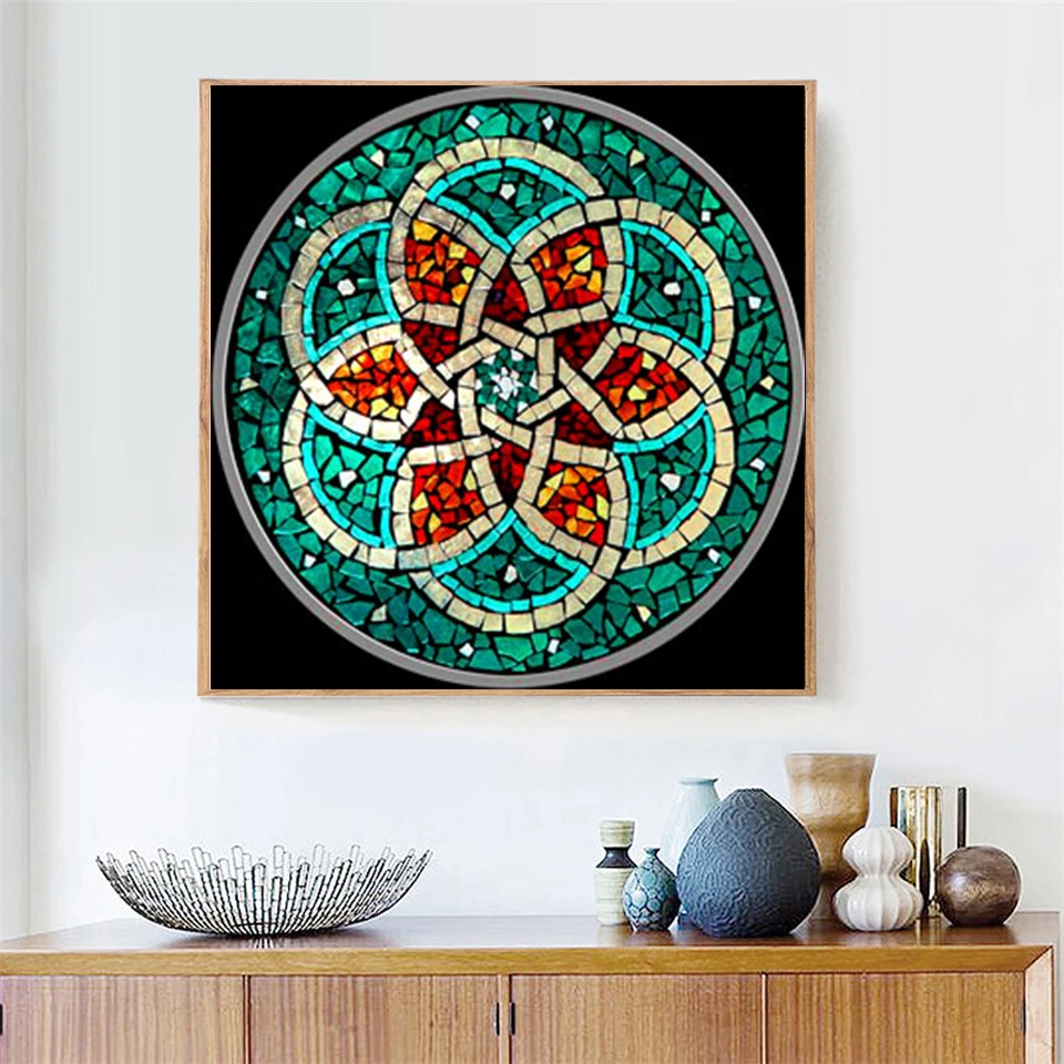 5d Diy Diamond Painting Religion Mandala blossom Embroidery Cross Stitch Wall Stick Mosaic Home Decor Needlework | Дом и сад