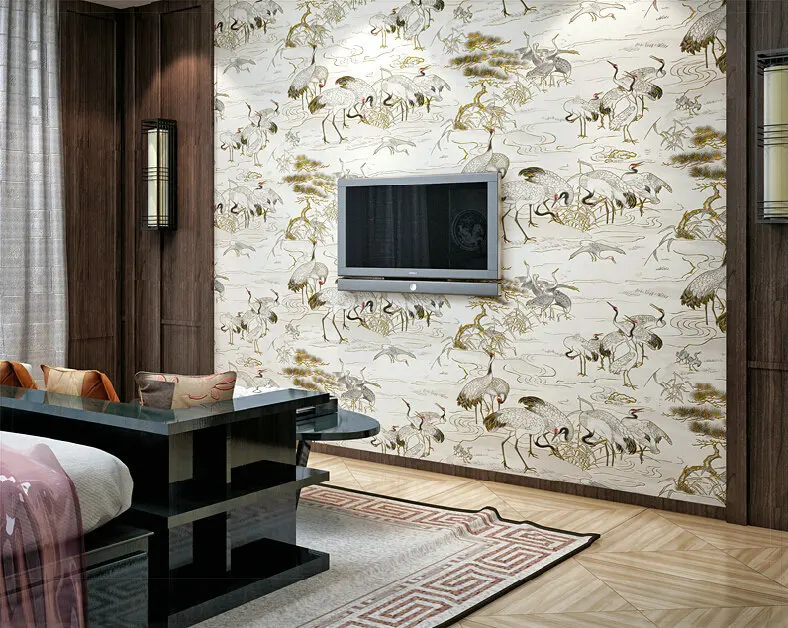 wallpaper classical Chinese ink landscape Baihe environmental protection bedroom sofa TV setting wall | Обустройство дома