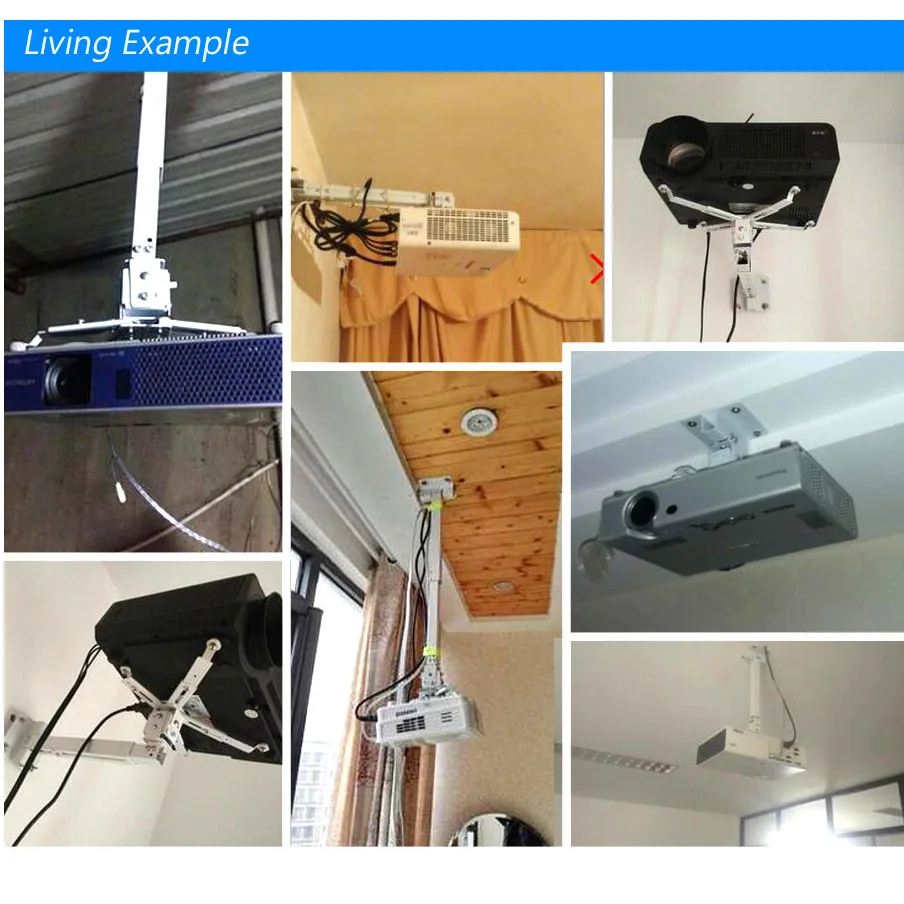 

VIVIBRIGHT Adjustable Projector Bracket, Loading 5KG. Support Wall Hanging, Ceiling Mount. Projector Holder