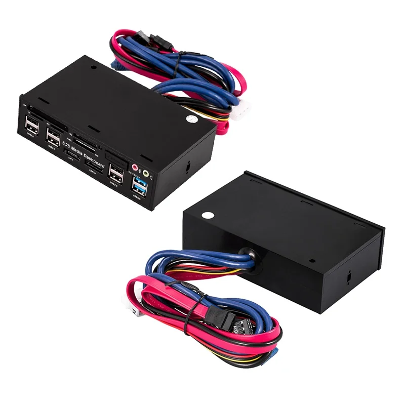 Мульти Функция 5 25 &quote SATA dual USB 3 0 шесть 2 пять в одном кард ридер спереди