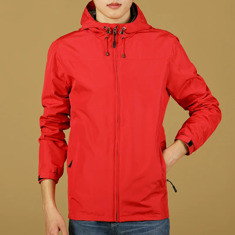 

LILL |2018 Casual Jackets Men Hooded Thin Waterproof Zipper Autumn Trench Coats Plus Size 3XL Hiking Camping Outwear Coat XAA062