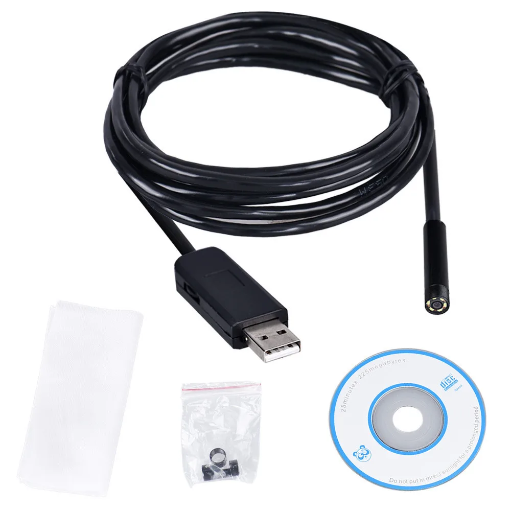 Веб камера 2 м 6 светодиодов USB Водонепроницаемый эндоскоп Бороскоп наблюдения