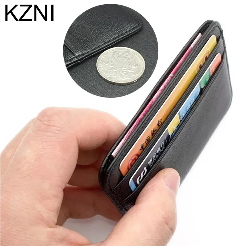 KZNI тонкие мужские кошельки кожаный кредитный Id держатель для карт Обложка