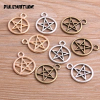 10pcs 2025mm new three color pentagram charms round pendants for diy jewelry handmade making accessorie