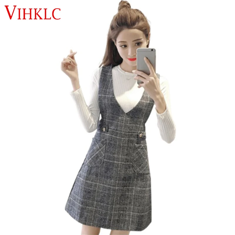 2018 Новое Осеннее женское платье костюм Повседневное Женская зимняя обувь