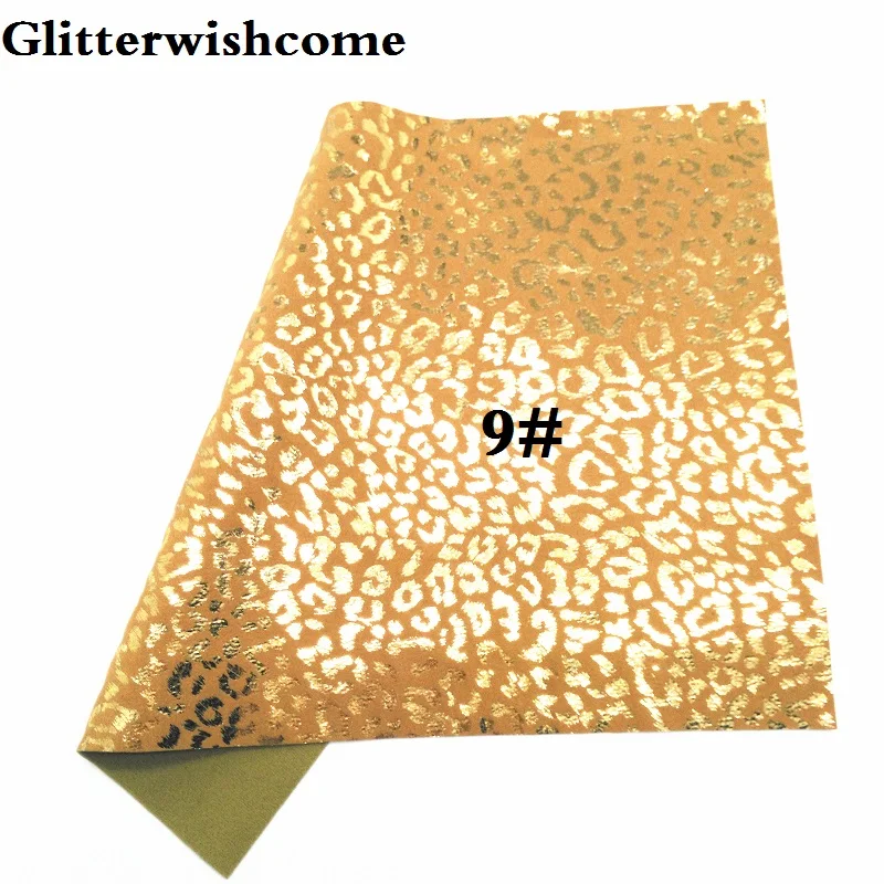 9 Glitterwishcome 21X29 см A4 Размер Vinil Para Lazos, листы из искусственной кожи, леопардовая искусственная кожа ткань для бантов, GM147A - Цвет: 9