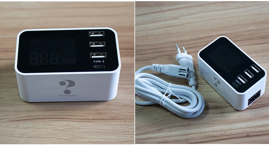 Быстрая зарядка type C USB зарядное устройство с ЖК-дисплеем смарт-зарядное устройство концентратор для путешествий мобильный телефон настенный адаптер для iPhone samsung Xiaomi Meizu