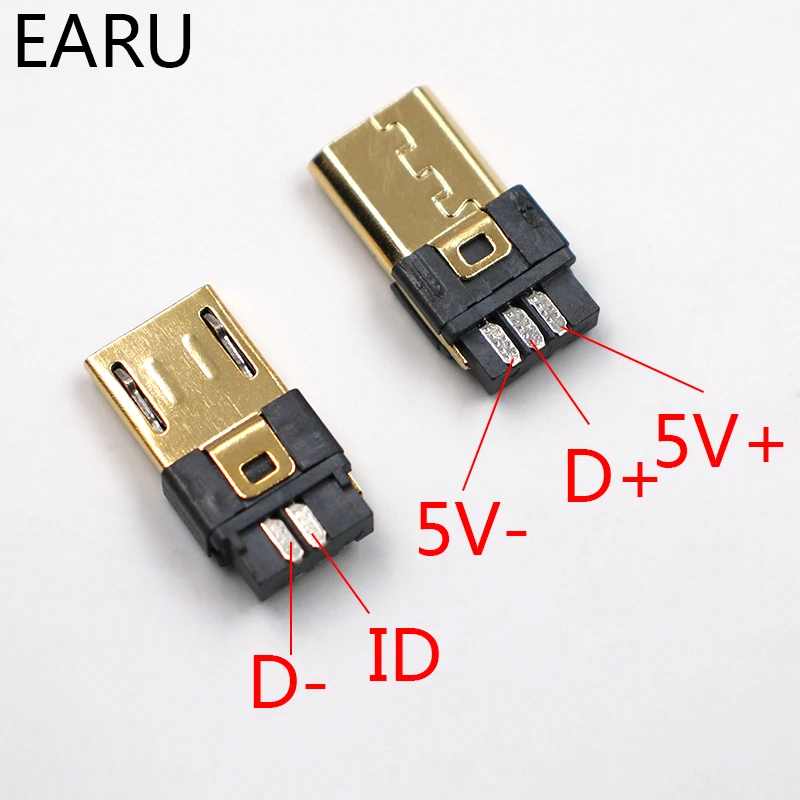 10 шт. 6 мм 8 Micro USB 5PIN сварочный Тип Штекерный соединитель зарядное устройство 5P 4 в 1
