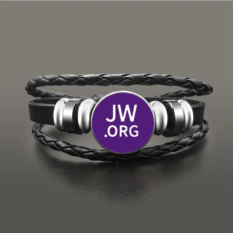JW. Орг кожаный браслет иеговиста JW Стекло кабошон браслеты с кнопками для Для мужчин Для женщин ювелирные украшения с христианской символикой - Окраска металла: 2