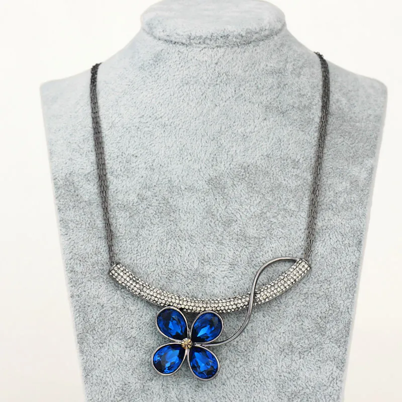 Neoglory Auden Rhinestone Chain Necklaces Pendants for Women Fashion Flower Jewelry 2020 New Brand JS3 Flo-b QC4 | Украшения и