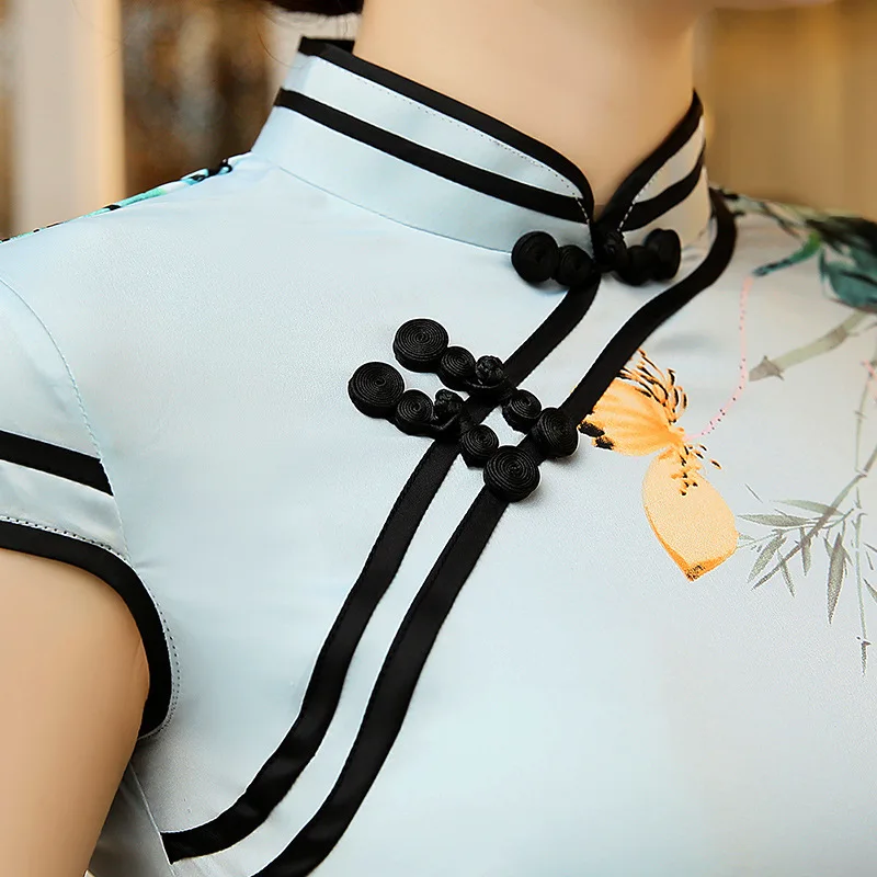 Новинка женское приталенное платье Ципао в китайском стиле без рукавов