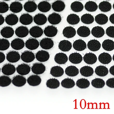 10mm Black 50 пар, крепкая самоклеящаяся крепежная лента в горошек, крючок и петля, волшебная нейлоновая наклейка, двухсторонняя, для шитья, рукоделия, аксессуары - Цвет: 10mm Black