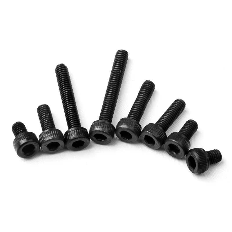 120 шт. M3 * 4-M3*20 черный цилиндр с круглой головкой шестигранный болт комплект винтов