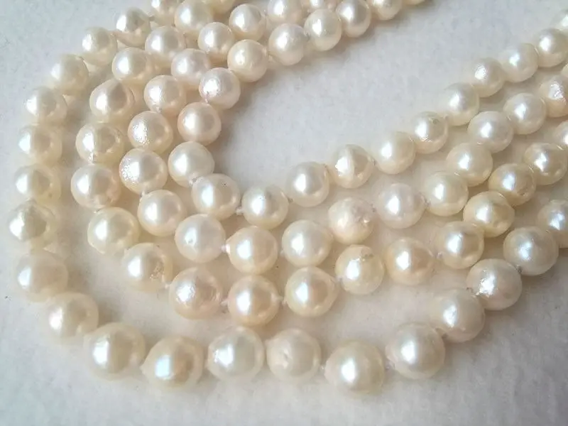 Плетеная леска с 4 нитями подлинный культурный морской жемчуг ожерелье белый s925