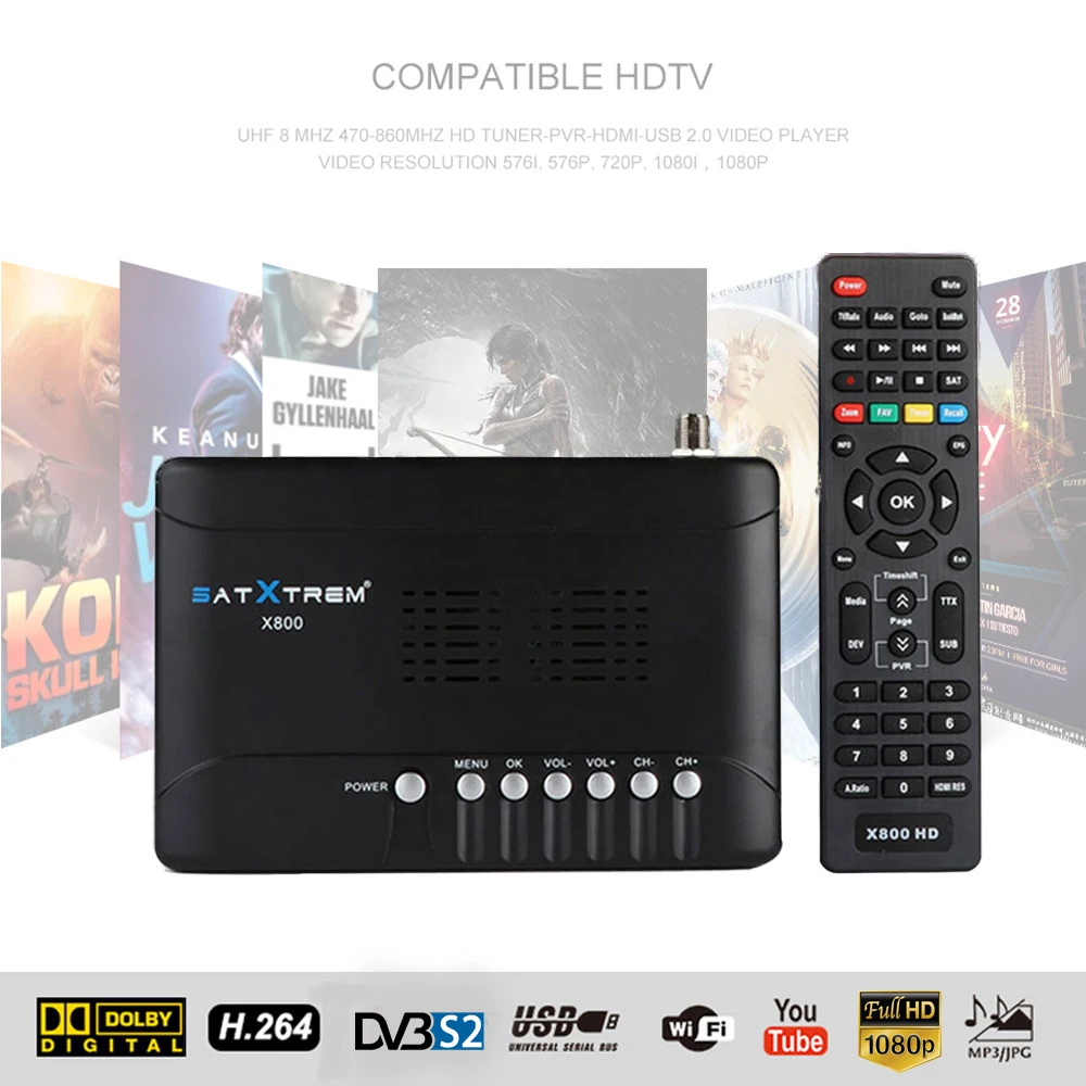 Satxtrem X800 HD спутниковый ресивер Full 1080P с USB WiFi испанская камера DVB-S2 поддержка Ccam iks Youtube powervu телеприставка