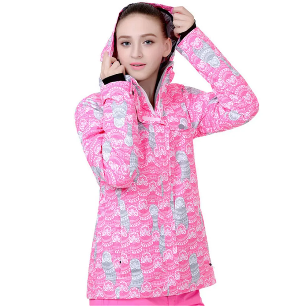 -30 градусов профессиональных женщин лыжная куртка утолщаются тепло сноуборд