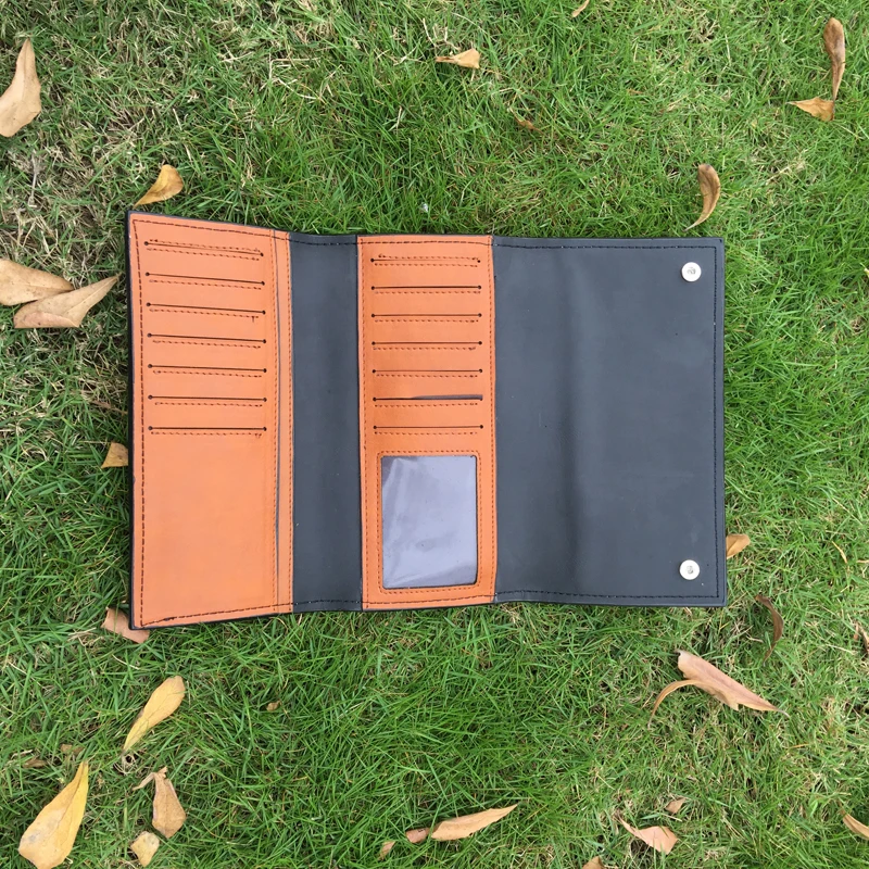 5 шт. ПУ верблюжий и черный контрастный кошелек Веганский кожаный бумажник