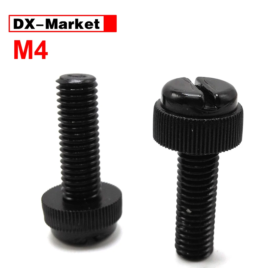 

m4 nylon thumb bolt 6mm~40mm , plastic insulation knurled slotted screw DIY black nylon fasteners