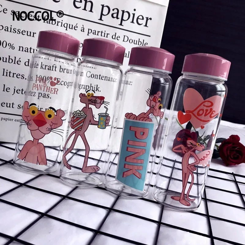 NOCCOL милые розовые леопардовые портативные стеклянные бутылки для воды кофе чай с
