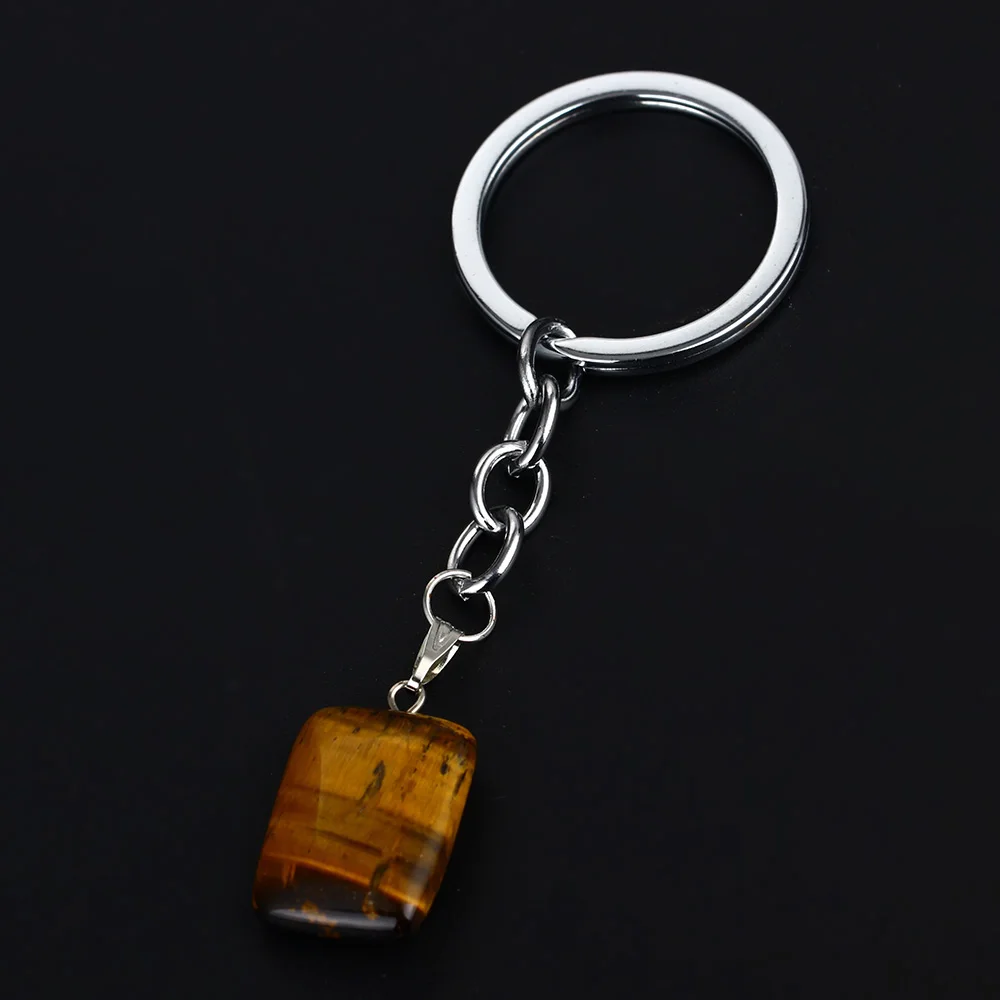 Брелок с тигровым опалом черный песчаник натуральный драгоценный камень