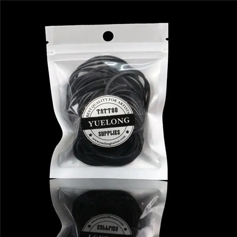 200 шт. резиновые ленты для татуировок черные силиконовые аксессуары тату